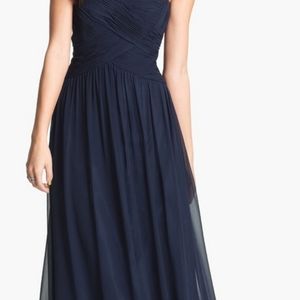 Lauren Ralph Lauren Gown Maxi Dress Wedding Prom Special Occasion Navy 2